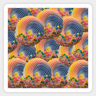 Rainbow Sprinkle Dessert Cupcake Pattern Sticker